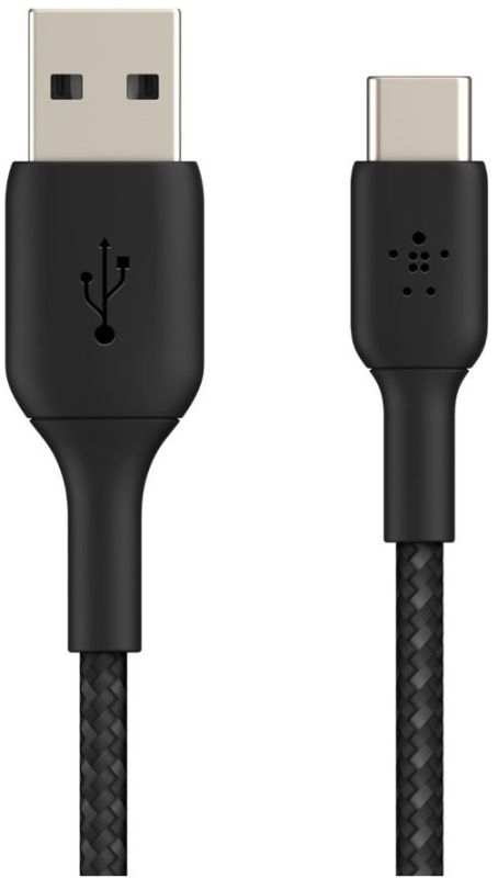 Кабель USB-A > USB-C заряджання/синхронізації Belkin 3м, 15Вт, Type-C, плетений, чорний