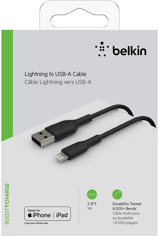 Belkin сable USB-A > Lightning charge/data, 1m, PVC, black