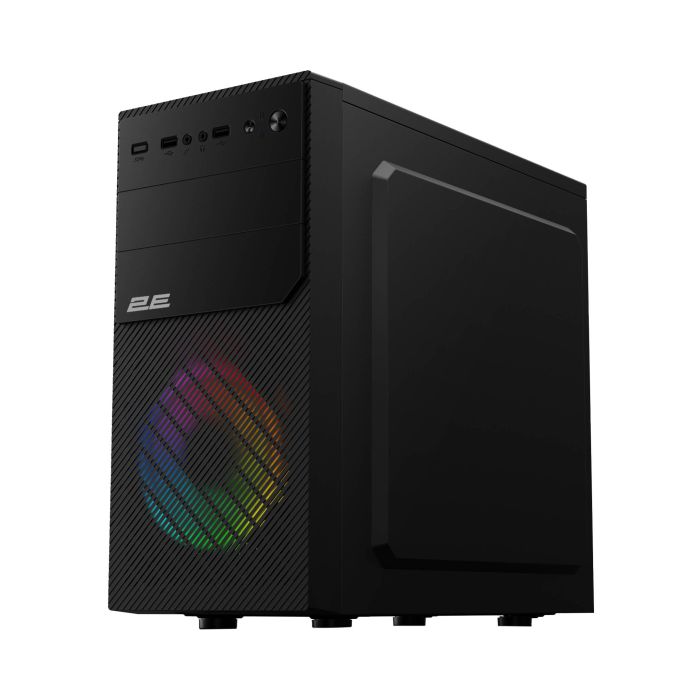 2E PC case Basis RD850 without PSU, 1xUSB3.0, 2xUSB2.0, 1x120mm ARGB, VGA 290mm, Metal Side Panel, mATX, black