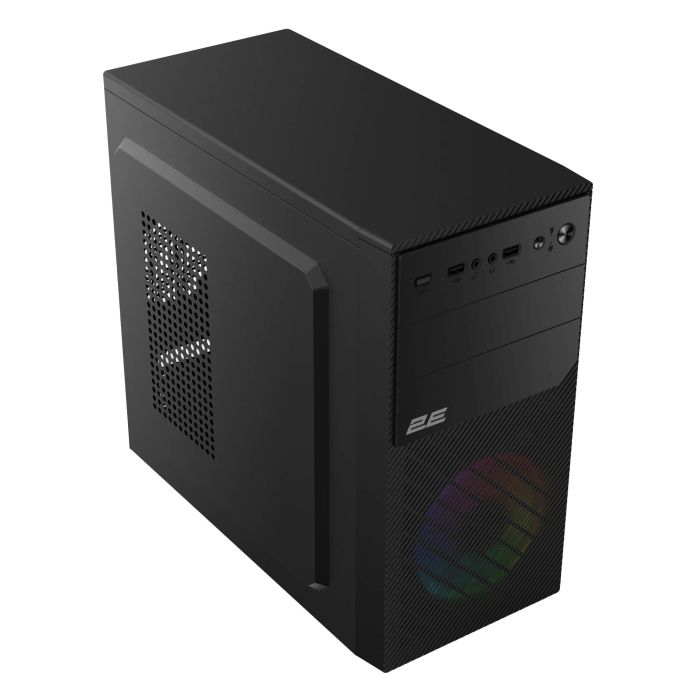 2E PC case Basis RD850 without PSU, 1xUSB3.0, 2xUSB2.0, 1x120mm ARGB, VGA 290mm, Metal Side Panel, mATX, black