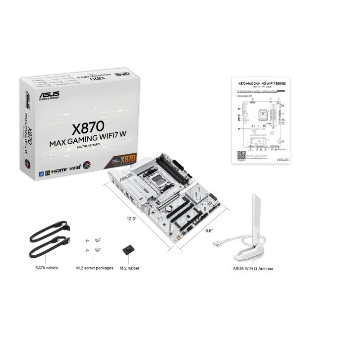 ASUS Motherboard X870 MAX GAMING WIFI7 W sAM5 X870 4xDDR5 M.2 HDMI USB Type-C WiFi BT ATX white