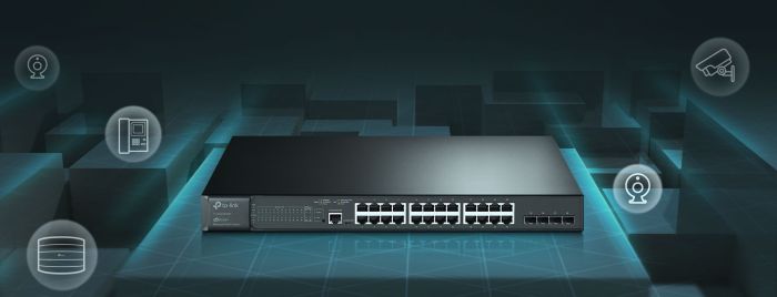 Комутатор TP-LINK  24xGE (24 PoE), 4xSFP, 384Вт Керований L2 TP-Link SG3428MP
