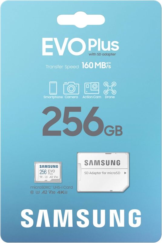 Карта пам'яті Samsung microSD 256GB C10 UHS-I R130MB/s Evo Plus + SD