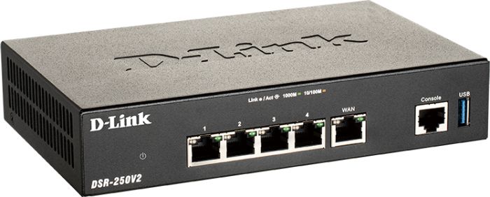 Мультисервiсний маршрутизатор   4xGE LAN, 1xGE WAN D-Link DSR-250V2