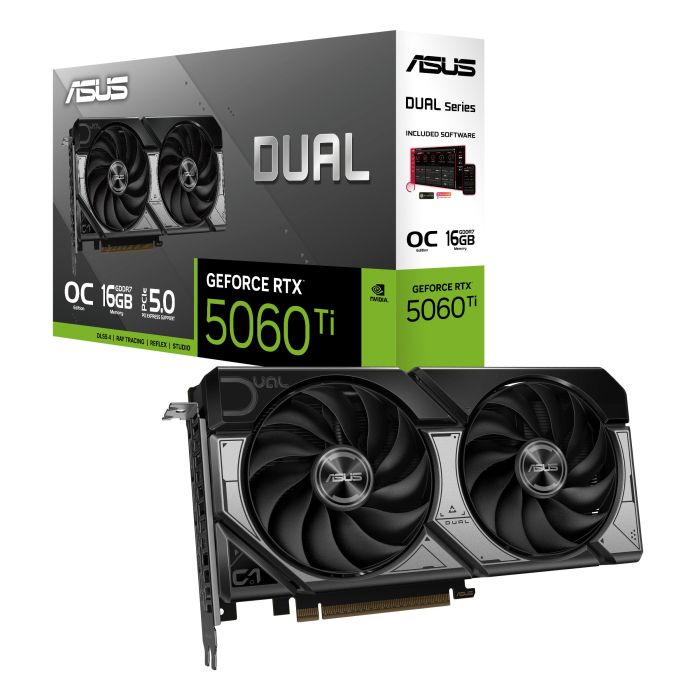 Видеокарта ASUS GeForce RTX 5060 TI16 GB GDDR7 OC DUAL-RTX5060TI-O16G