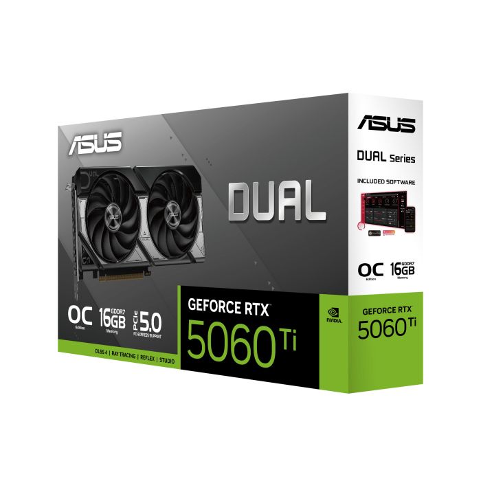 Видеокарта ASUS GeForce RTX 5060 TI16 GB GDDR7 OC DUAL-RTX5060TI-O16G