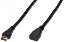 Кабель DIGITUS HDMI (M/F), High speed/Ethernet, 3м, чорний