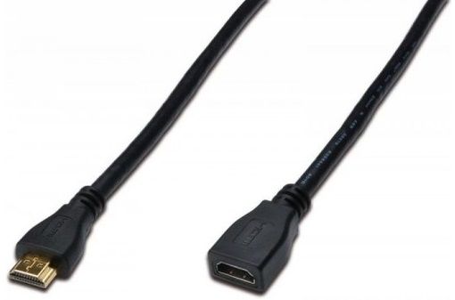 Кабель DIGITUS HDMI (M/F), High speed/Ethernet, 5м, чорний