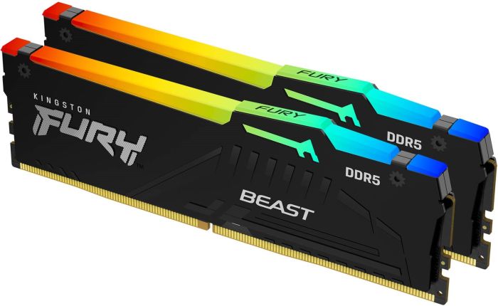 Память ПК Kingston DDR5 64GB KIT (32GBx2)  6400 FURY Beast RGB XMP