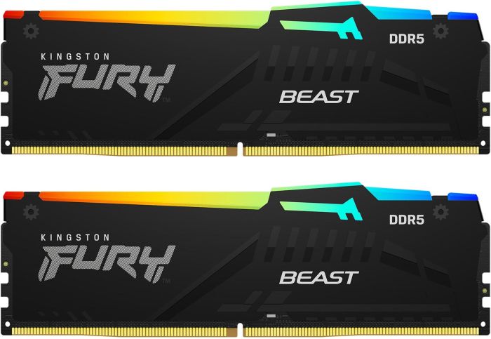 Память ПК Kingston DDR5 64GB KIT (32GBx2)  6400 FURY Beast RGB XMP
