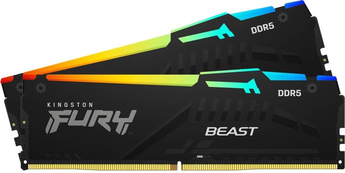Память ПК Kingston DDR5 64GB KIT (32GBx2)  6400 FURY Beast RGB XMP