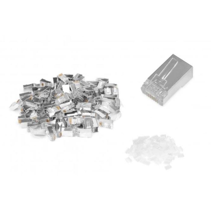 DIGITUS CAT 6 Modular Plug, 8P8C, shielded for Round Cable, pass through connector, 100 pcs.