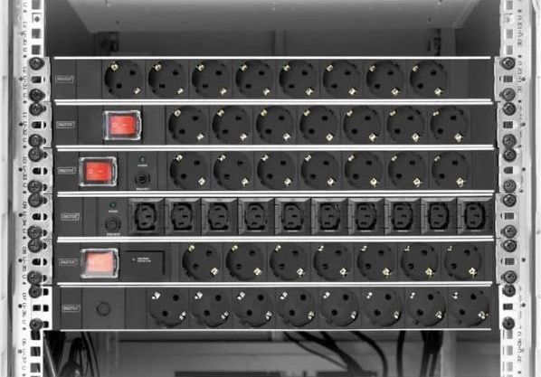 Пристрій розподілу електроживлення DIGITUS 1U, 7xSchuko, 16A, 250V, вимикач, OLP, вилка Schuko