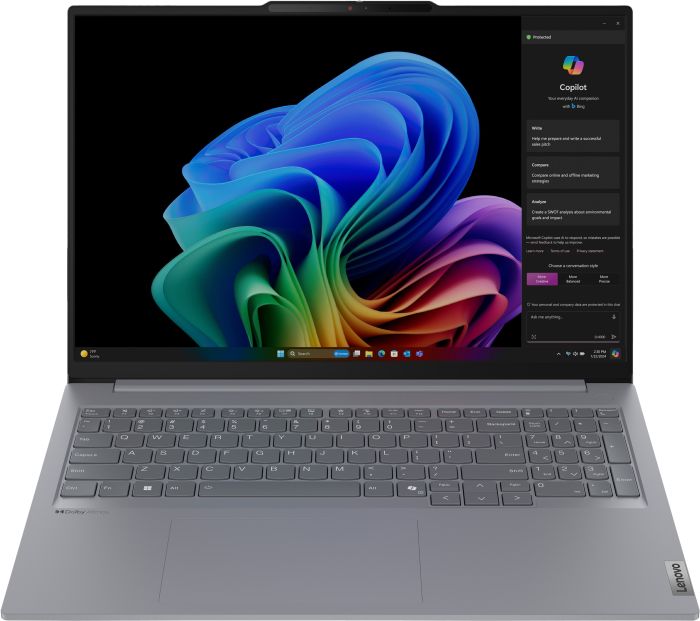 Ноутбук Lenovo ThinkBook 16-G7 16" WUXGA IPS AG, Snapdragon X Plus X1P-42-100, 32GB, F1TB, UMA, Win11P, сірий