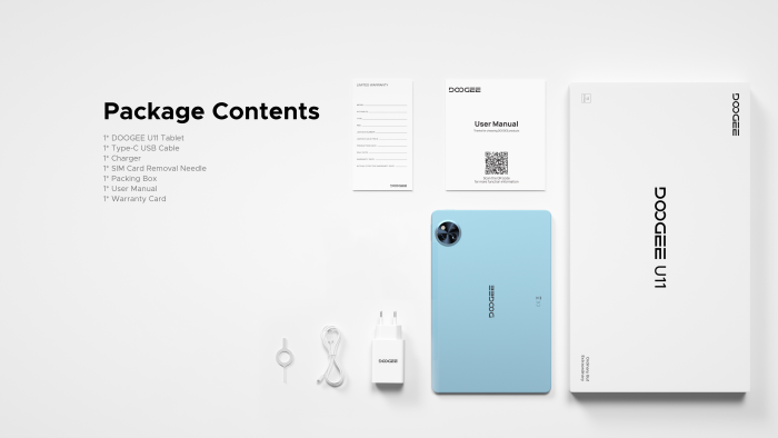 Doogee Tablet U11 11" 4GB, 128GB, 8580mAh, Android, Grey