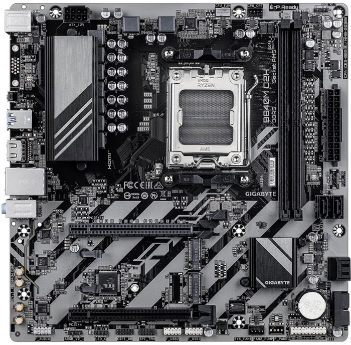 Материнская плата GIGABYTE Motherboard B840M D2H sAM5 B840 2xDDR5 M.2 HDMI mATX