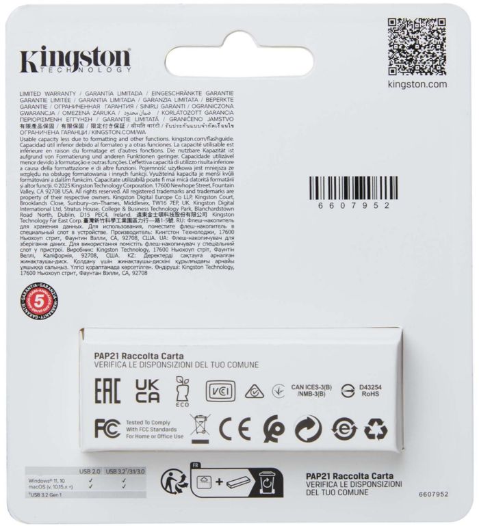 Накопитель Kingston  128GB USB 3.2 Type-A Gen1 DT Exodia S