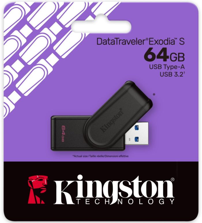 Накопитель Kingston   64GB USB 3.2 Type-A Gen1 DT Exodia S