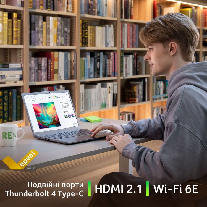 Ноутбук Acer Aspire 14 A14-52M 14" WUXGA OLED, Intel U5-226V, 16GB, F512GB, UMA, Win11, серый