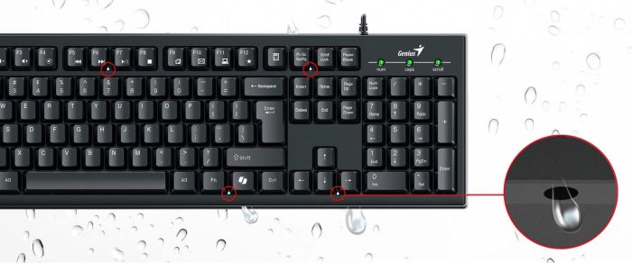 Комплект клавіатура та миша Genius KM-100SE, AI, EN/UKR, чорний