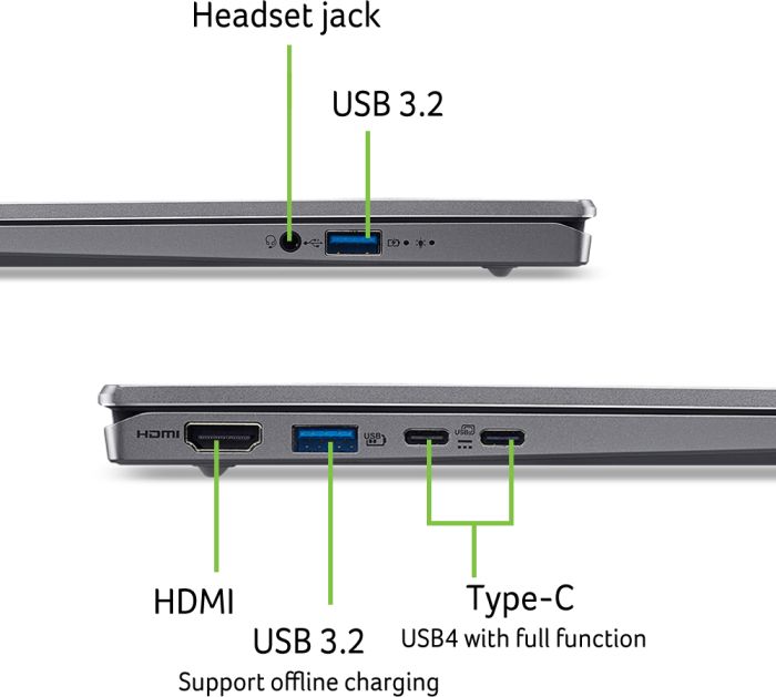 Ноутбук Acer Swift Go 14 SFG14-64 14" WUXGA OLED, AMD R5-340, 16GB, F512GB, UMA, Win11, серебристый