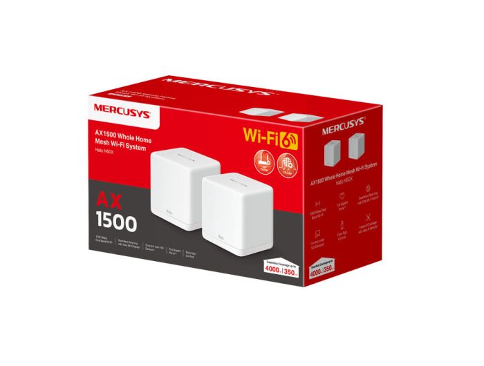 Система WiFi-Mesh MERCUSYS Halo H60X AX1500, 3xGE LAN/WAN, 2мод