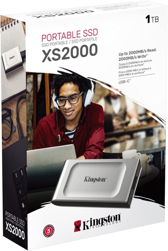 Портативный SSD Kingston 1TB USB 3.2 Gen 2x2 Type-C XS2000
