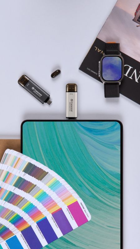 Портативний SSD Transcend 1TB USB 3.1 Gen 2 Type-A + Type-C ESD310 Чорний