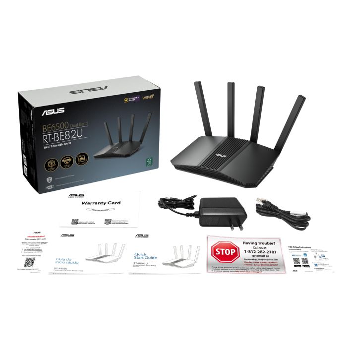 ASUS Router RT-BE82U BE6500 4x2.5GE LAN, 1x2.5GE WAN. 1xUSB3.2, MESH