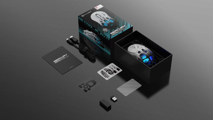 Мышь GravaStar Mercury M1 Pro, BT/WL/USB-A, RGB, черно-белый
