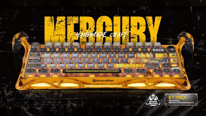 GravaStar Mercury K1 Pro 75% Wireless Mechanical Gaming Keyboard_Special Edition