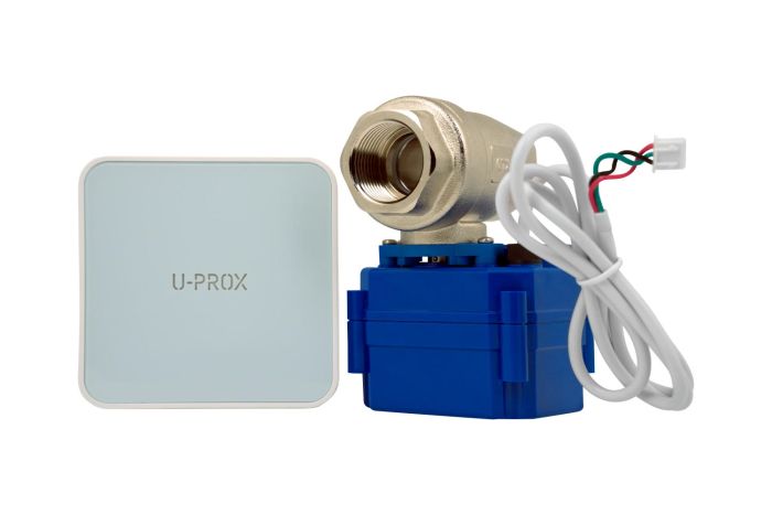 Комплект запобігання затопленню U-Prox Valve DN15, 1/2", автономне живлення від батарей CR123A, автоматичний прогон раз на тиждень