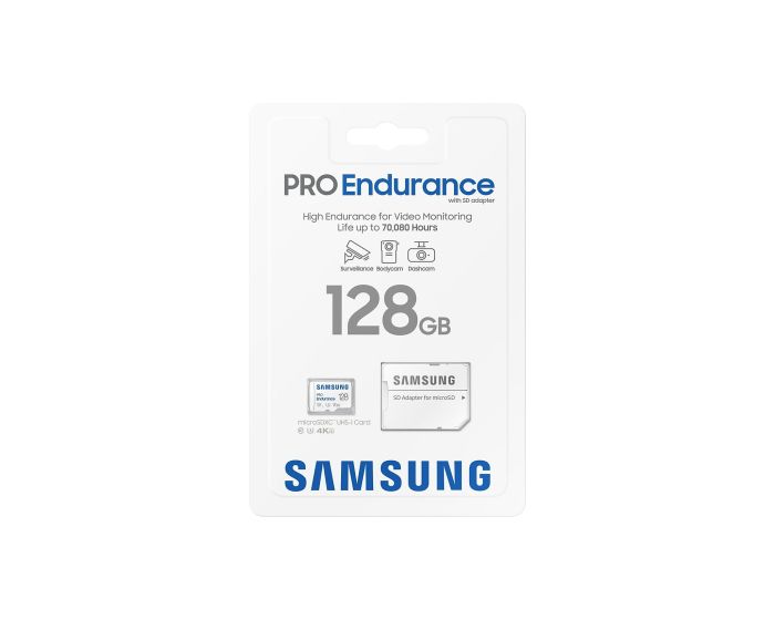 Карта пам'яті Samsung microSD 128GB C10 UHS-I R180MB/s PRO Endurance + SD