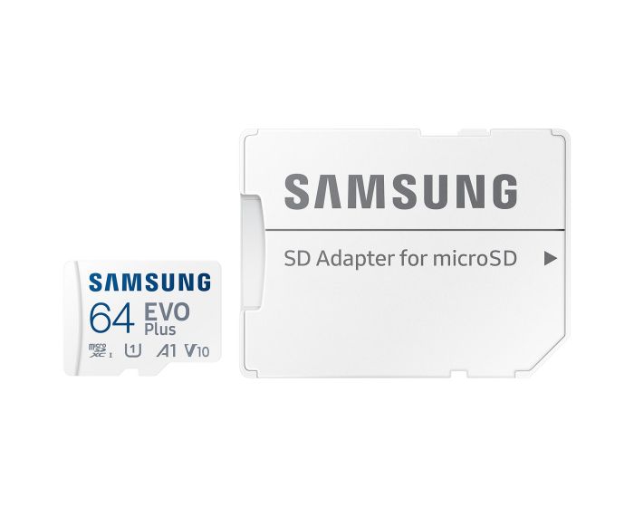 Samsung microSD 64GB C10 UHS-I R130MB/s Evo Plus + SD