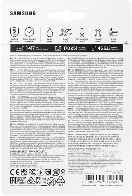 Накопитель Samsung  512GB USB 3.1 Type-A Bar Plus Серебро