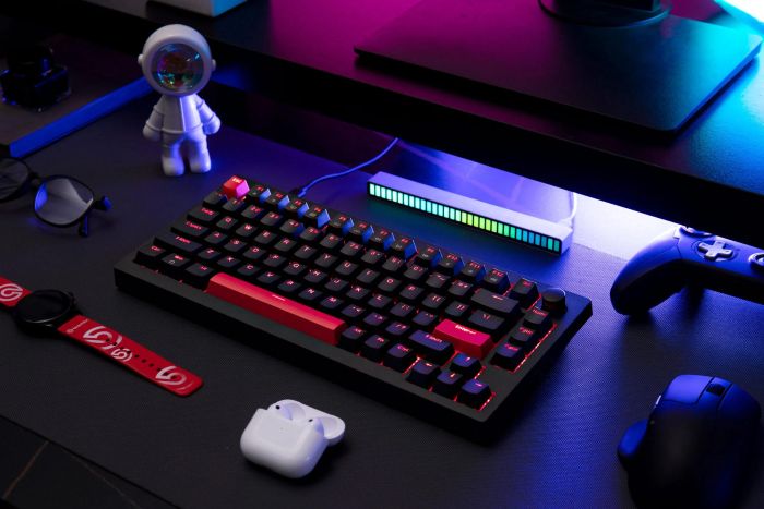 Клавіатура механічна Lemokey X4 84Key, Keychron Red, USB-A, QMK/VIA, Hot-Swap, EN/UKR, RGB, чорний