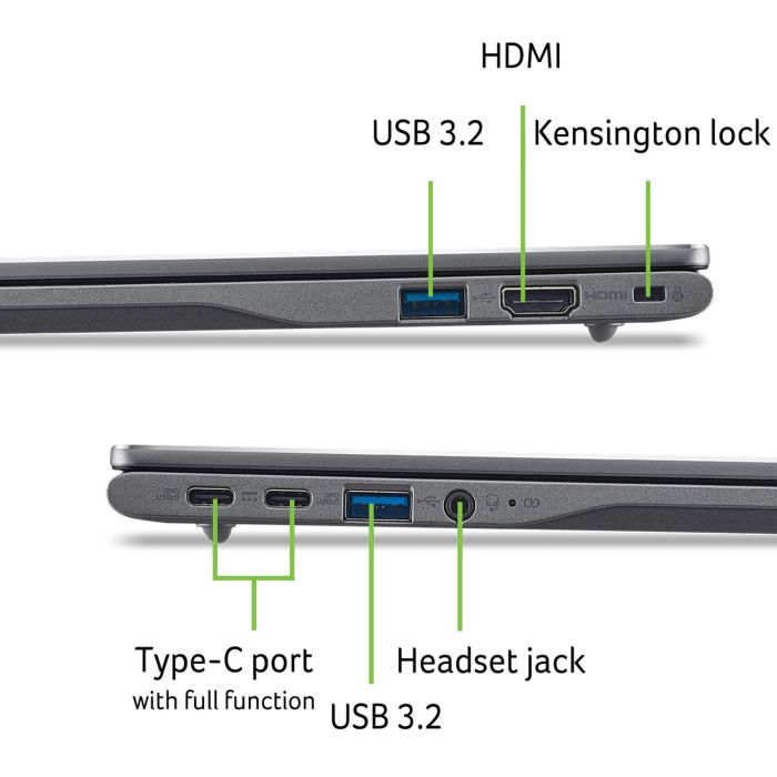 Ноутбук Acer Chromebook Plus CB514-5H 14" WUXGA IPS, Intel i5-1334U, 16GB, F512GB, UMA, ChromeOS, сірий