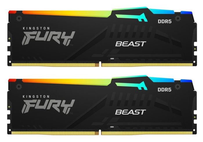 Пам'ять ПК Kingston DDR5 64GB KIT (32GBx2) 5200 FURY Beast RGB
