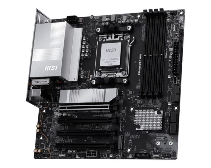 Материнcька плата MSI PRO B850M-P WIFI sAM5 B850 4xDDR5 M.2 HDMI DP WiFi BT mATX