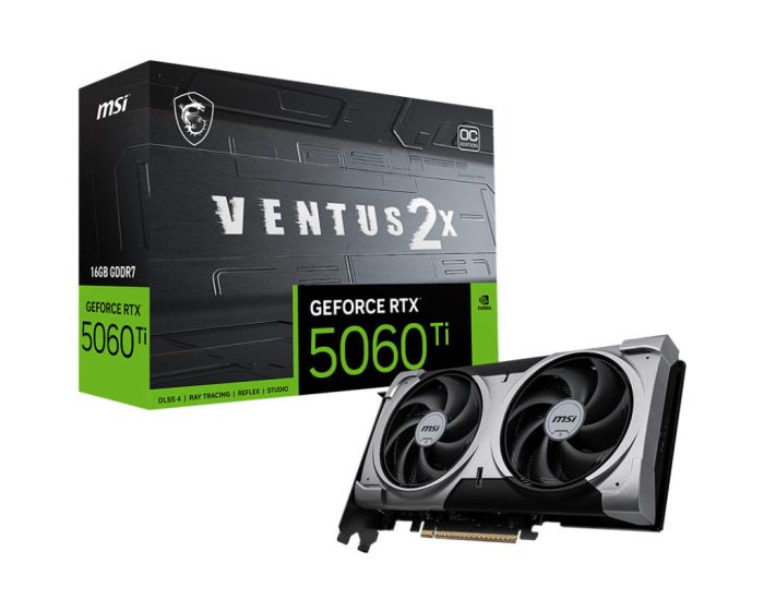 Видеокарта MSI GeForce RTX 5060 Ti 16GB GDDR7 VENTUS 2X OC PLUS