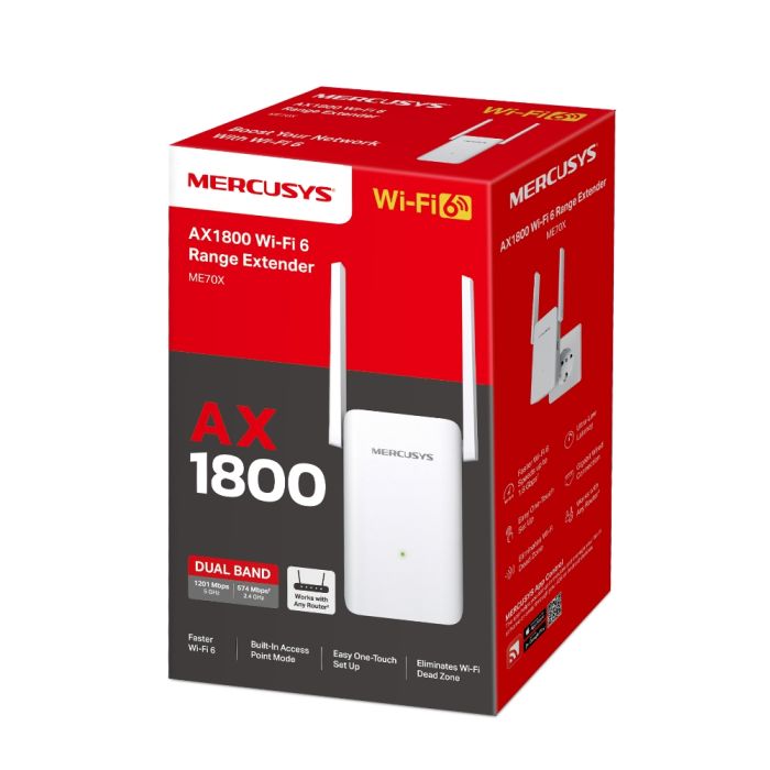 Розширювач покриття WiFi MERCUSYS  AX1800, 1хGE LAN Mercusys ME70X