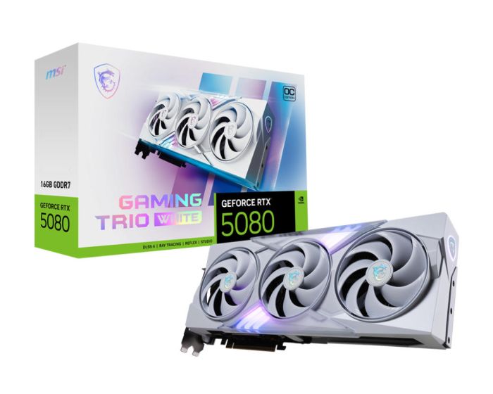 Видеокарта MSI GeForce RTX 5080 16GB GDDR7 GAMING TRIO OC WHITE