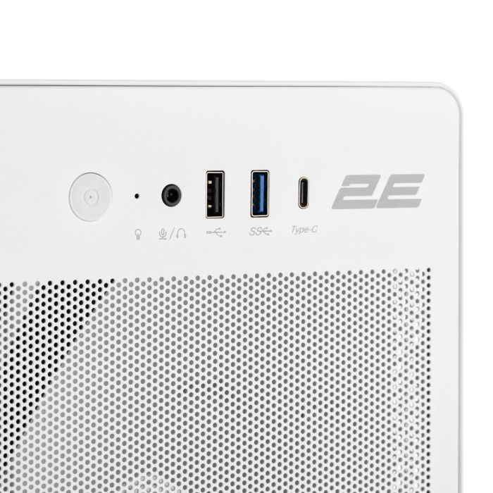 Корпус 2E Credo V285W без БП, 1xUSB3.0, 1х USB 2.0, 1xUSB Type-C, 1x120мм, VGA 300мм, mATX, белый
