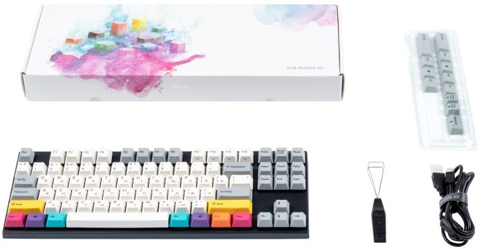 Клавіатура механічна Varmilo APT87 CMYK, C-TK Red, WL/USB-A, White Led