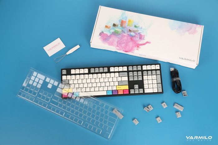 Клавіатура механічна Varmilo APT108 CMYK, Daisy L, WL/USB-A, White Led