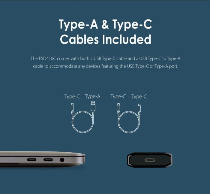 Портативный SSD Transcend 4TB USB 3.2 Gen 2 Type-C ESD410C