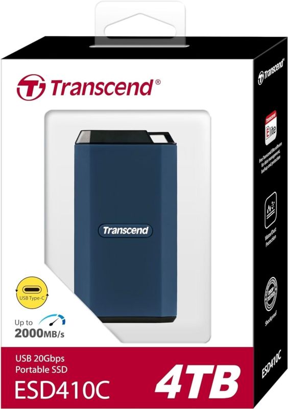 Портативный SSD Transcend 4TB USB 3.2 Gen 2 Type-C ESD410C