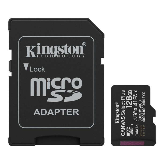 Kingston microSD  128GB C10 UHS-I A1 V10 R150MB/s + SD