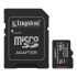 Карта памяти Kingston microSD  128GB C10 UHS-I A1 V10 R150MB/s + SD