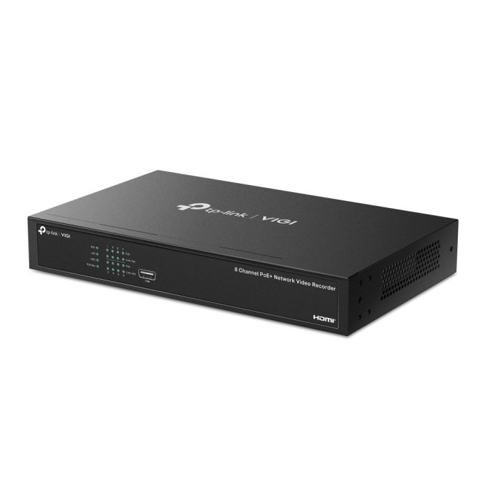 IP-Відеореєстратор TP-LINK VIGI NVR1008H-8MP, 8 каналів Poe, 2xUSB, H265+, 1xHDD, до 16 ТБ, чорний